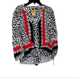 #13 Ruby Rd. V neckline, long sleeve blouse. NWT. Size PM